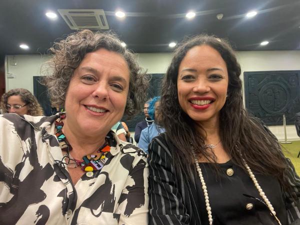 Paula Miranda-Ribeiro e Luciana Lima repreeentando a ABEP na cerimônia de recriação da CNPD - Comissão Nacional de População e Desenvolvimento no Palácio do Itamaraty, Brasília, 09/05/2024